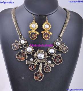 wholesale 6sets chunky flower archaize necklace sets  