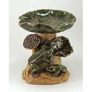  Frogs with Lotus Leaf Ceramic Figurine