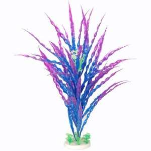   Aquarium Tank 19.7 Purple Blue Plastic Long Leaf Plant
