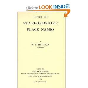  Notes On Staffordshire Place Names W. H Duignan Books