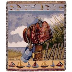  Coastal Mail Nautical Seaside Tapestry Throw Blanket 50 x 