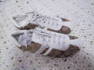 NIB COACH KATE KATELYN Khaki White Tennis Sneakers 8.5  