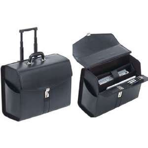   Bugatti Leather Rolling Black Lawyer/litigation Briefcase Electronics