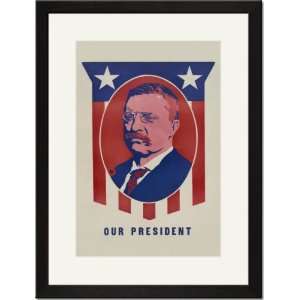  Black Framed/Matted Print 17x23, Our President