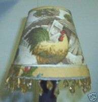 Chandelier Lampshade Country Fair Toile; Rooster, gold  
