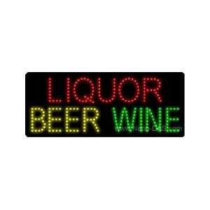  Liquor Beerr Wine LED Sign 11 x 27