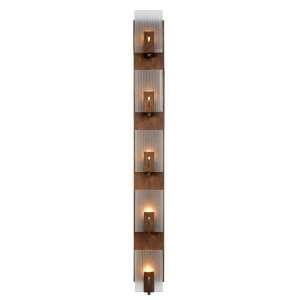 Varaluz 177W05 Illusion 5 Light Linear Wall Sconce, Hammered Ore 