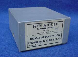 Ken Kidder HO 0 4 0T Plantation Engine w/OB 2101R  