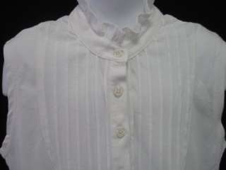 NWT KULE Girls White Pleated Shirt Top Sz 8  