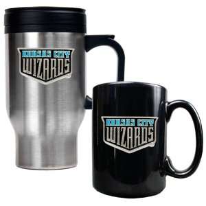 Kansas City Wizards Stainless Steel Travel Mug and Black 