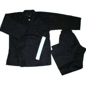  Karate Suit BLACK with White Belt   Size 6/190cm Sports 