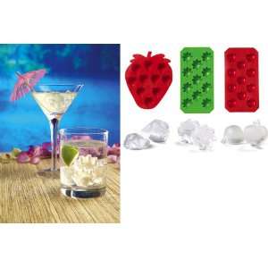 Piece Silicone Shaped Ice Cube Trays Set By Collections Etc  