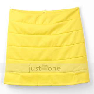   Slim Stretch Bandage Pencil lovely Candy Knit Mini Skirt Yellow  