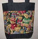 NEW Handmade Medium Teddy Bears in Sweaters Tote Bag
