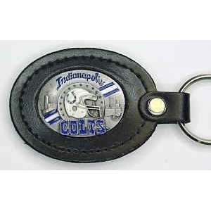  Colts Large Leather & Pewter Team Key Fob