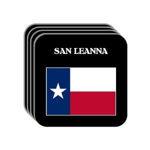 US State Flag   SAN LEANNA, Texas (TX) Set of 4 Mini Mousepad Coasters