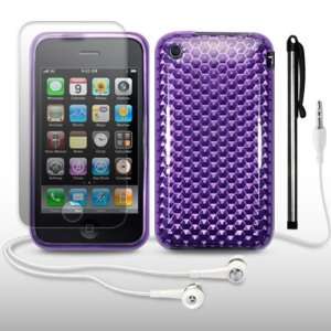  IPHONE 3G 3GS HEXAGONAL DESIGN GEL SKIN CASE WITH SCREEN 