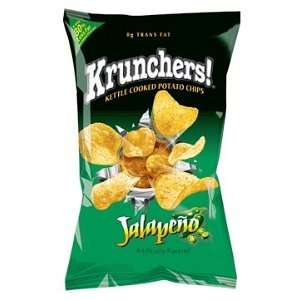Krunchers Jalapeno Kettle Cooked Potato Chips, 1.0 Oz Bags (Pack of 56 