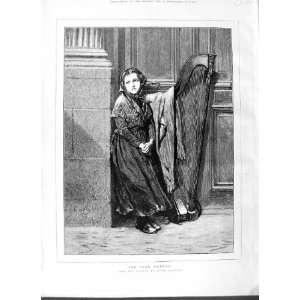  1874 POOR ORPHAN LITTLE GIRL HARP MUSIC LOUIS LASSALLE