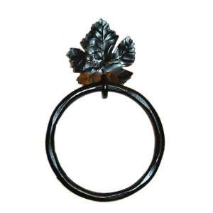  Lajitas Grape Leaf Wrought Iron Towel Ring
