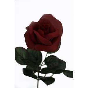  Burgundy Rose Stem   Silk Rose Burgundy   Wedding Flowers 