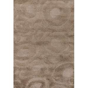  311 x 510 Area Rug Textured Circle Pattern in Mocha 