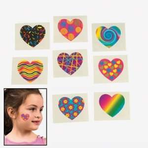  72 Funky Heart Temporary Tattoos Toys & Games