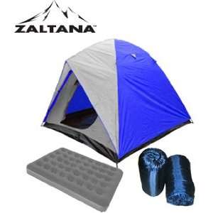  4PERSON TENT WITH AIR MATTRESS(QUEEN) AND 2PCS SLEEPING 