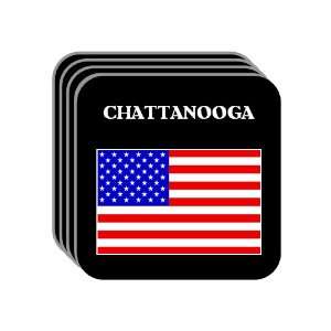 US Flag   Chattanooga, Tennessee (TN) Set of 4 Mini Mousepad Coasters