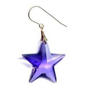  Purple Star Gold Earrings Swarovski Jewelry