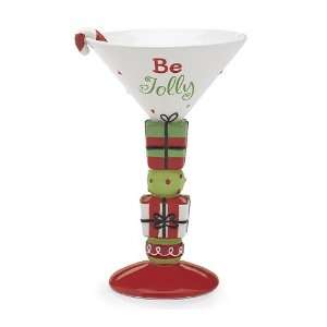  Set Of 4 Festive Be Jolly Martini Glasses For Holiday Christmas 