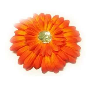 Orange 4 Large Gerbera Daisy Flower Hair Clip Hair Accessories For 