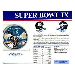  Super Bowl 9 Patch and Game Details Card Sports 