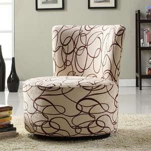    HomeVance Swirled Circles Swivel Accent Chair
