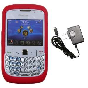  **COMBO** Blackberry Curve 8500, 8510, 8520 Red Silicone 