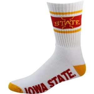   Iowa State Cyclones White Stripe Cushion Crew Socks