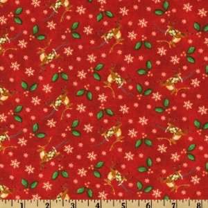  44 Wide Santas Workshop Allover Reindeer Red Fabric By 