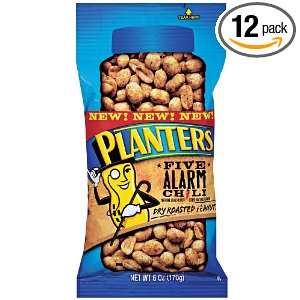 Planters 5 Alarm Chili Peanuts, 6 Ounce (Pack of 12)  