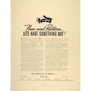   Ad Ruthrauff & Ryan Advertising Copy Beethoven   Original Print Ad
