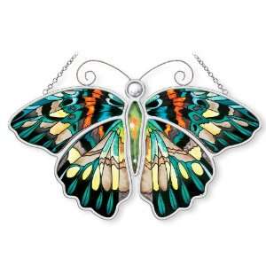  Amia Butterfly Hand Painted Glass Suncatcher, Multicolored 
