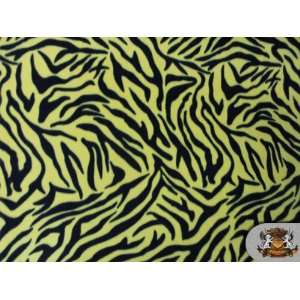  Fleece Printed Zebra Black Yellow Fabric / By the Yard 