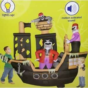  8ft Airblown Inflatable Halloween Pirate Ship w/ Sound 