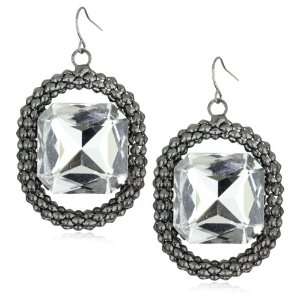  Leslie Danzis 2 Gunmetal Oversize Square Drop Earrings Jewelry