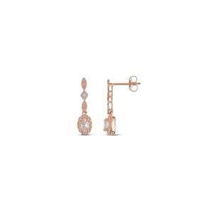 ZALES Oval Pink Morganite and Diamond Accent Drop Earrings in 10K Rose 