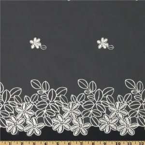  54 Wide Embroidered OrganzaGarden Blossoms Ivory Fabric 