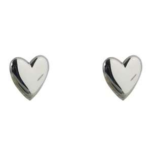 British Jewellery Workshops Silver 8x8mm plain heart shaped stud 