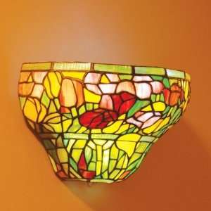 Rose Salad Stained Glass Ambiance Sconce (Multi Color Stained Glass 