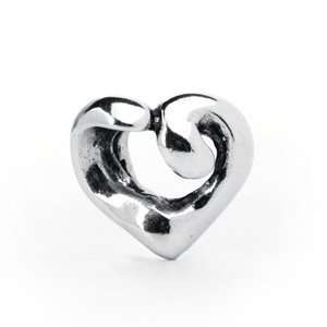  Novobeads Silver Heart Charm in Sterling Silver   Made in 