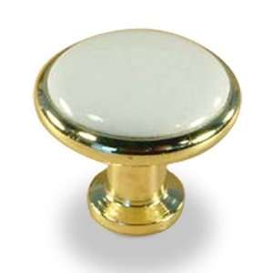   , Knob (CENT26106 3WT)   Bright Brass/White Ceramic