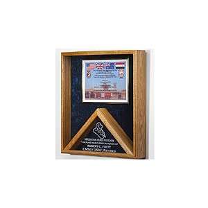  Combination Flag and Military Certificate Display Case 